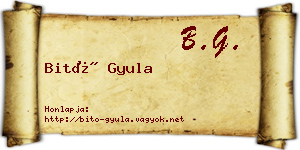 Bitó Gyula névjegykártya