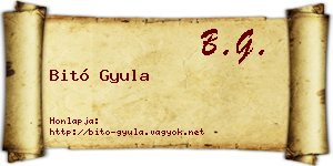 Bitó Gyula névjegykártya
